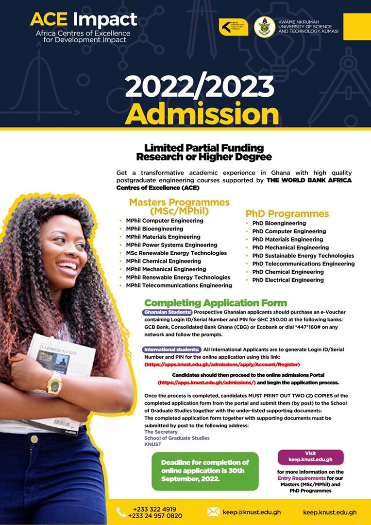 knust phd programmes 2022